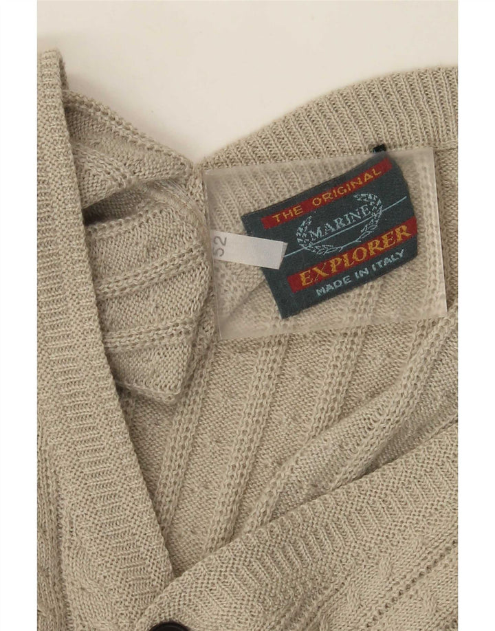 Explorer Herren-Cardigan-Pullover IT 52 Große beige Wolle