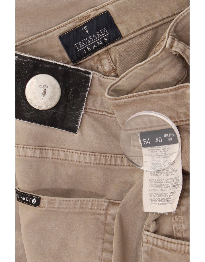 Trussardi Herren-Freizeithose, gerade, W38, L32, Beige, Baumwolle