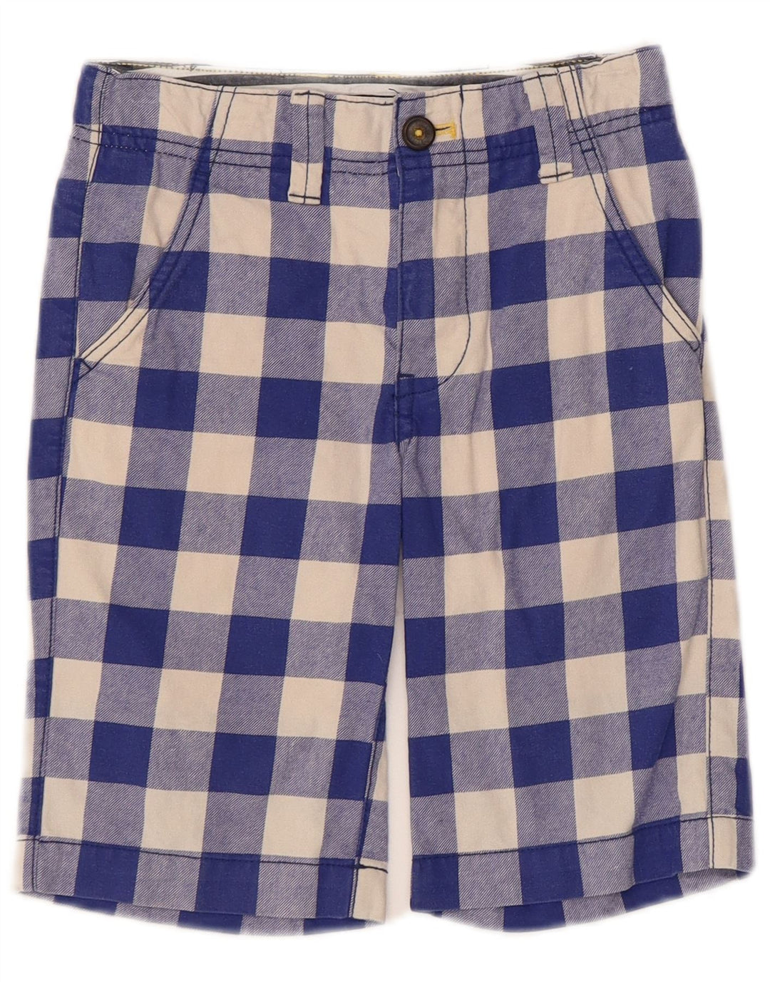 Boden Chino-Shorts für Jungen, 6–7 Jahre, W22, blaues Gingham