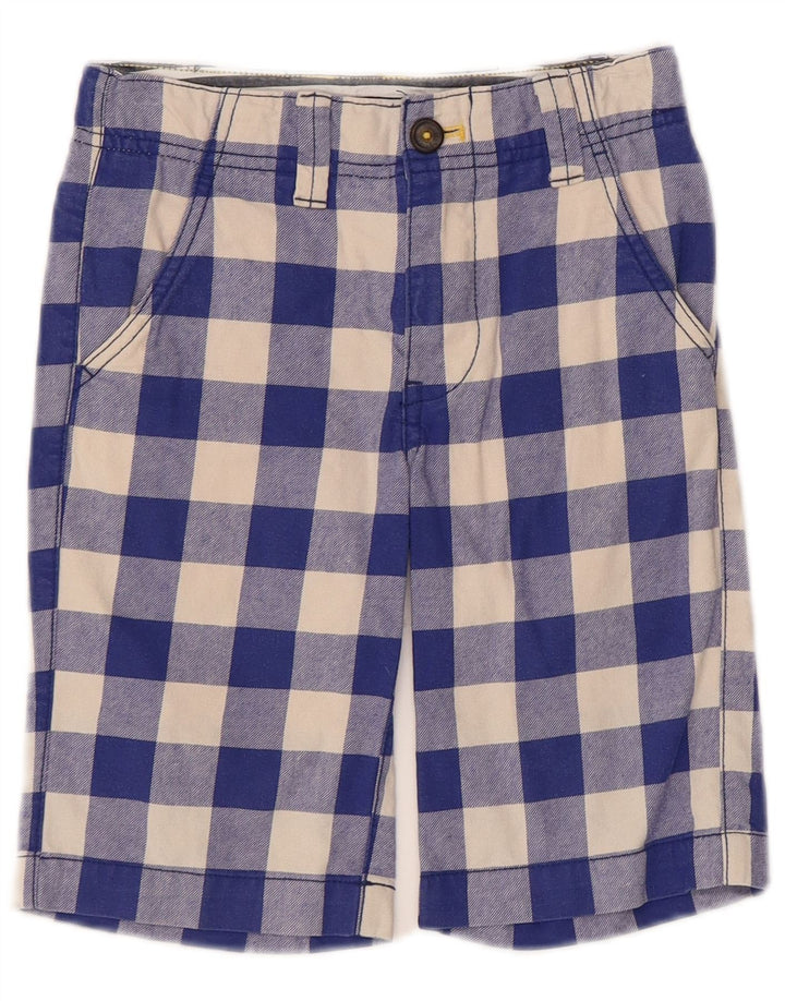Boden Chino-Shorts für Jungen, 6–7 Jahre, W22, blaues Gingham