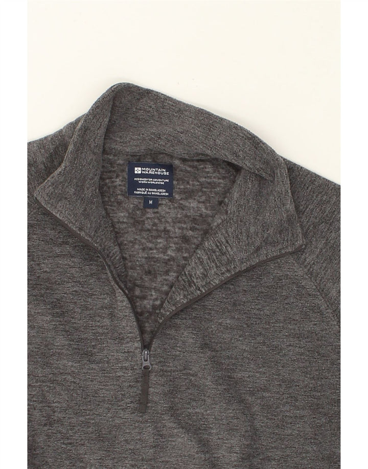 MOUNTAIN WAREHOUSE Mens Zip Neck Fleece Jumper Medium Grey Polyester Vintage Mountain Warehouse and Second-Hand Mountain Warehouse from Messina Hembry 