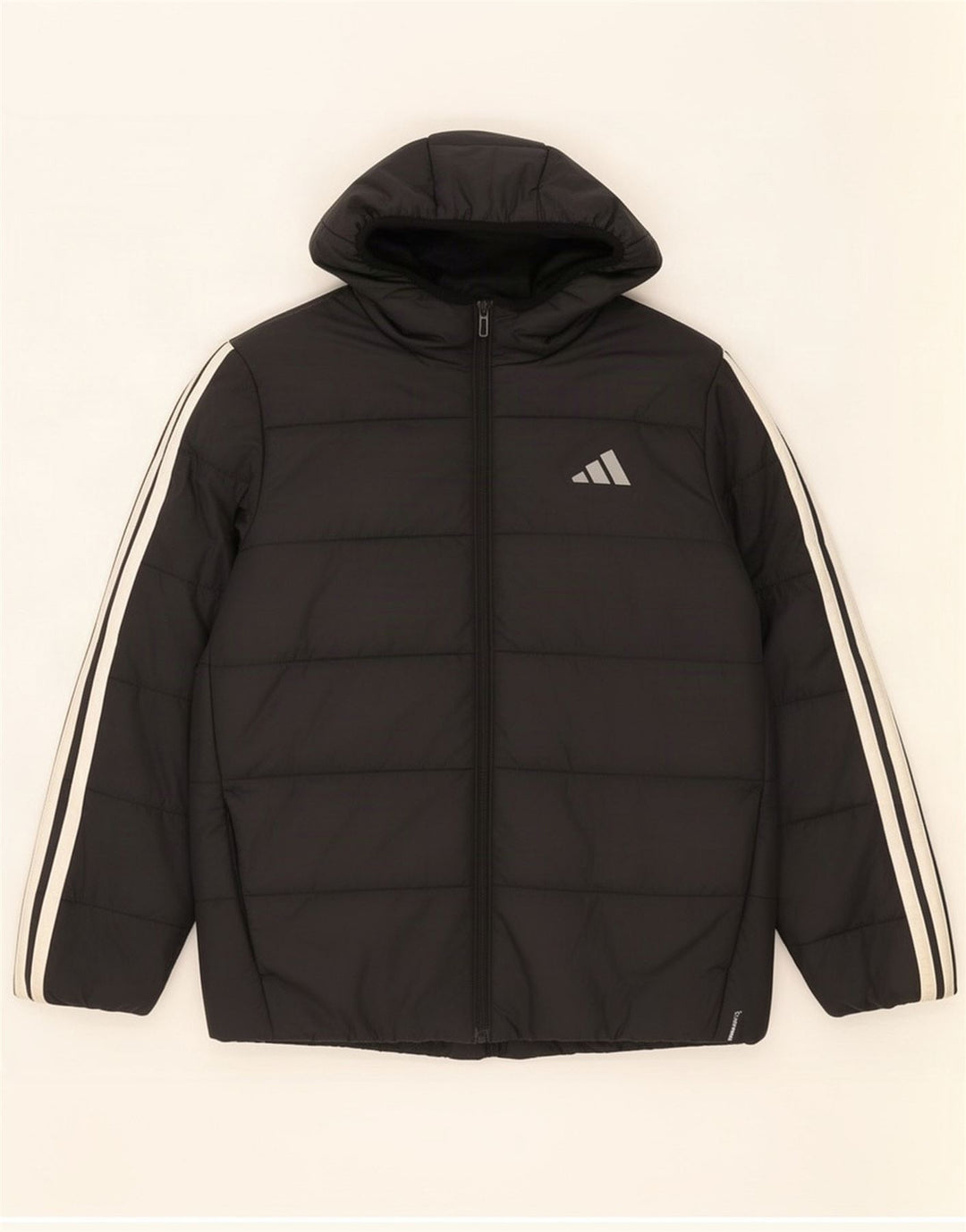 Adidas wattierte Jacke mit Kapuze für Jungen, 11–12 Jahre, schwarzes Polyester