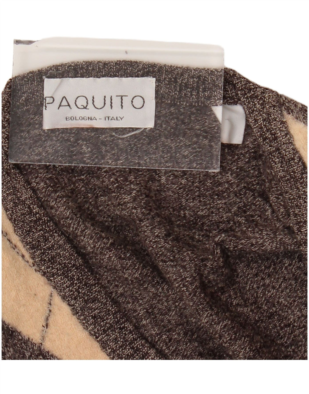 PAQUITO Damen-Pullover mit V-Ausschnitt, UK 14, mittelgrau, Argyle/Diamant