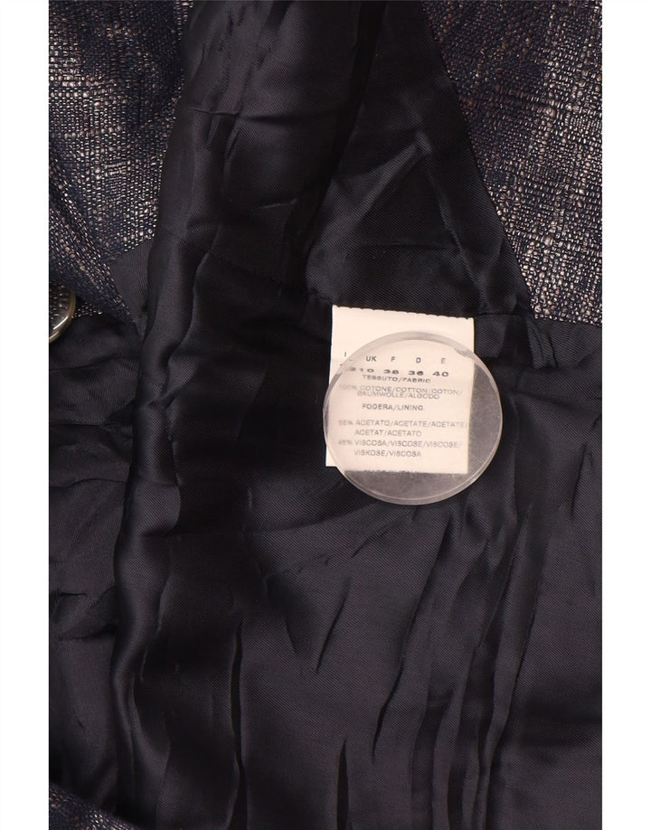 CINZIA ROCCA Damen 1-Knopf-2-teiliges Set UK 10 Small Marineblaue Baumwolle