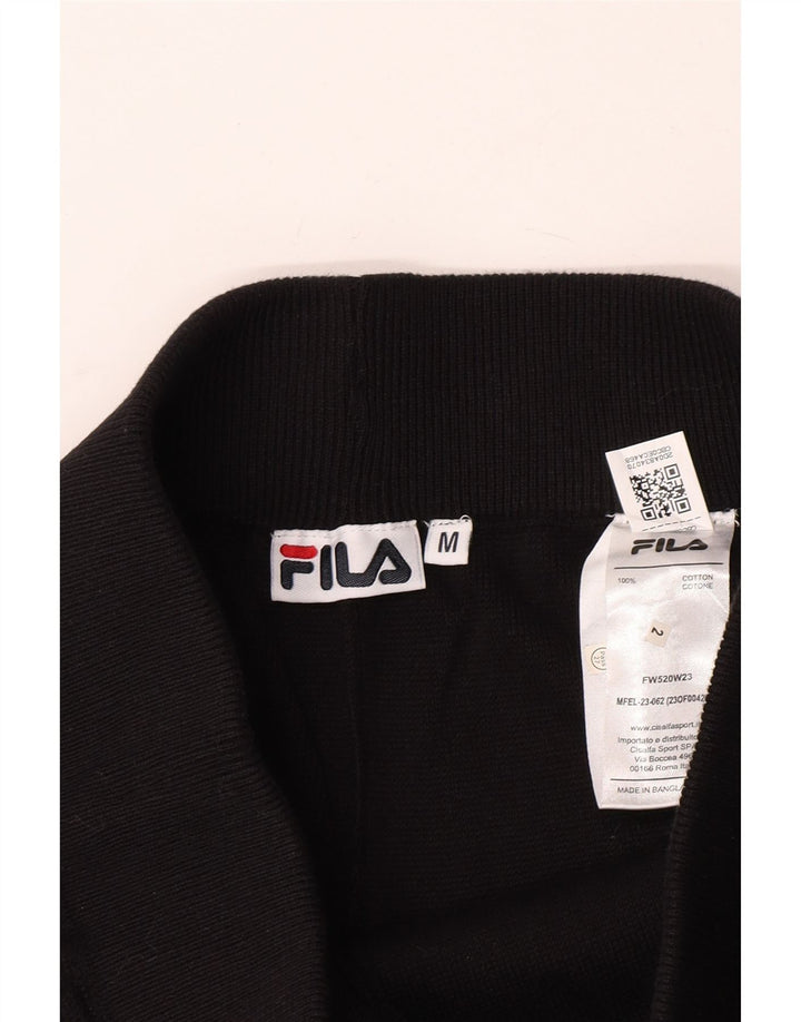 Fila Damen Trainingshose Jogger UK 12 Mittelschwarze Baumwolle