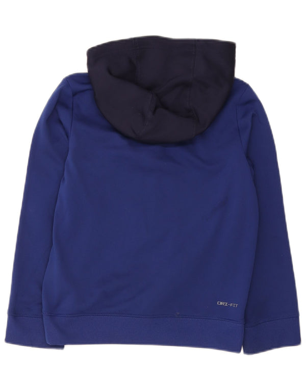 Nike Jungen-Kapuzenpullover mit grafischem Reißverschluss, 8–9 Jahre, Größe S, Marineblau, Farbblock