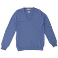 LYLE & SCOTT Womens V-Neck Jumper Sweater UK 14 Medium Blue Virgin Wool