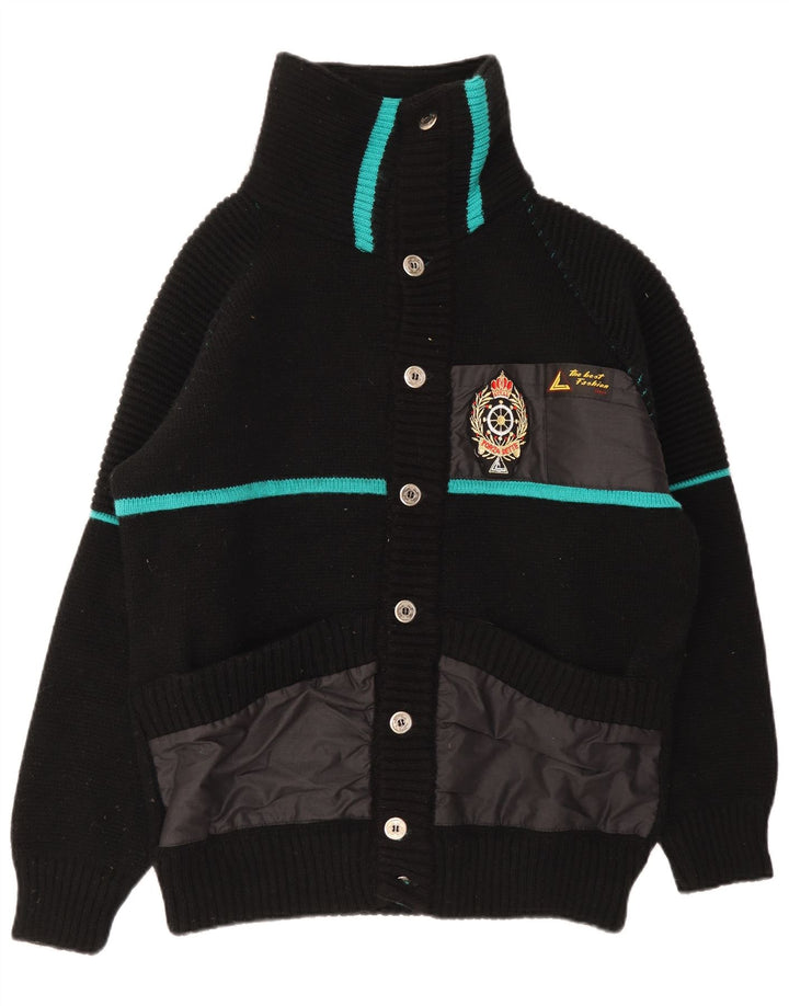 Vintage Herren Cardigan Pullover groß schwarz gestreift