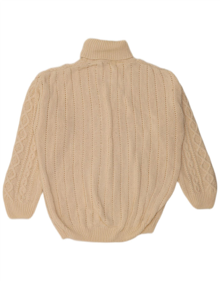 FRITZI Damen-Pullover mit Rollkragen, übergroß, Gr. 14/16, Größe L, Beige