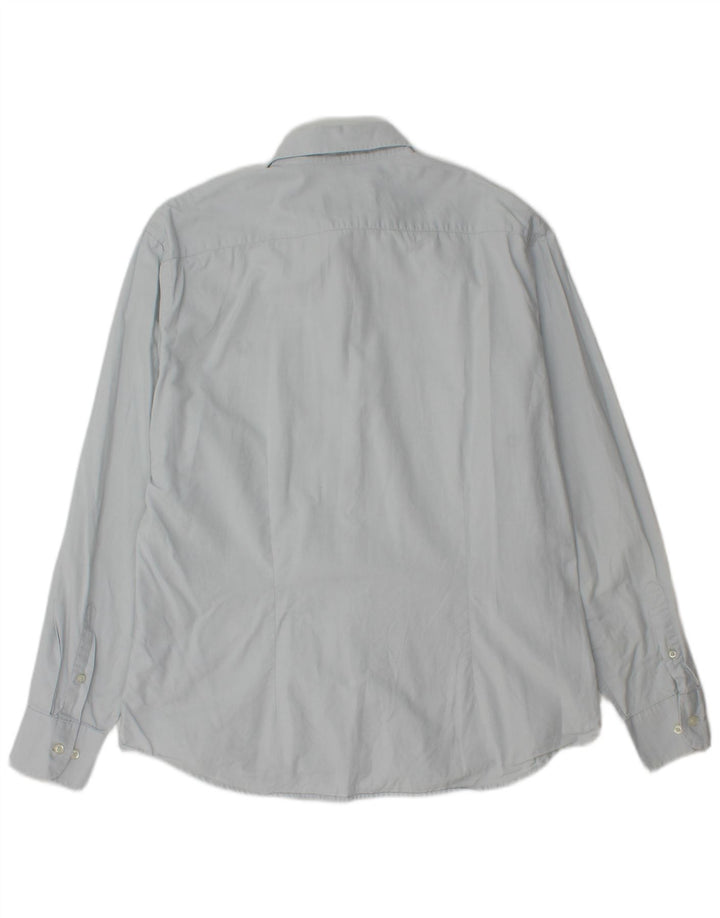 FRED PERRY Herren Slim Fit Hemd 2XL Blaue Baumwolle