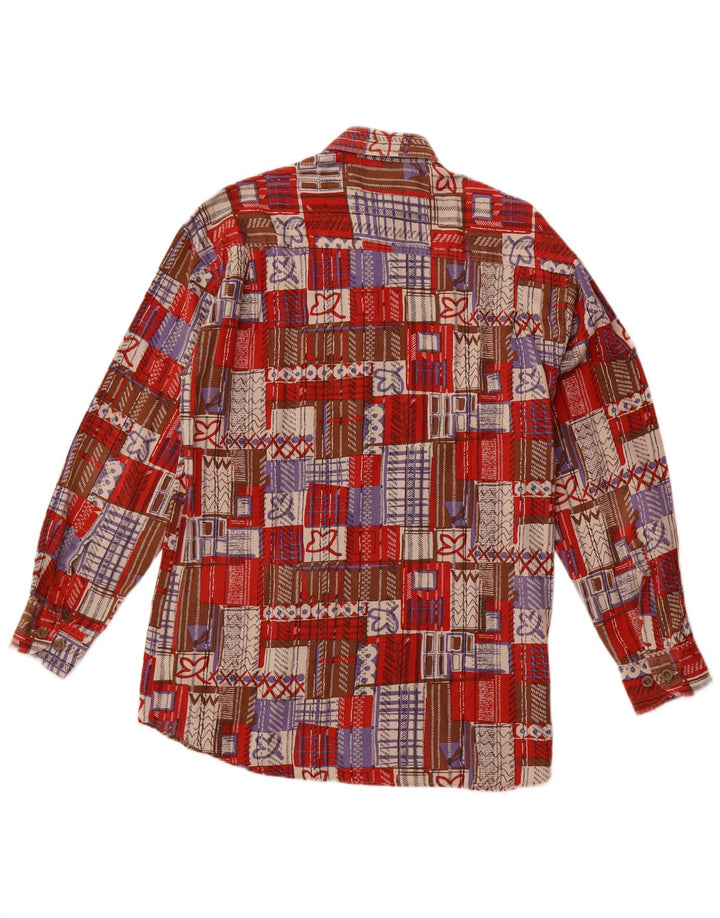 Angelo Litrico Herren-Cordhemd, Größe 37/38, kleine rote Patchwork-Baumwolle