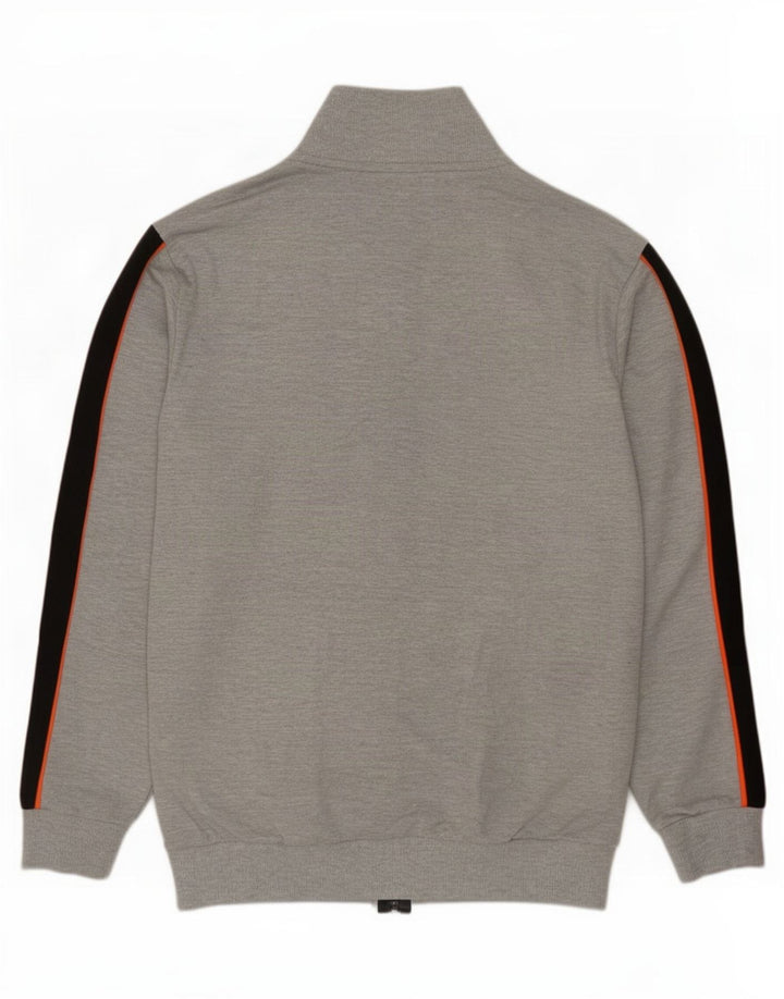 Kappa Herren-Trainingsanzug-Top-Jacke, großes graues Farbblock-Polyester