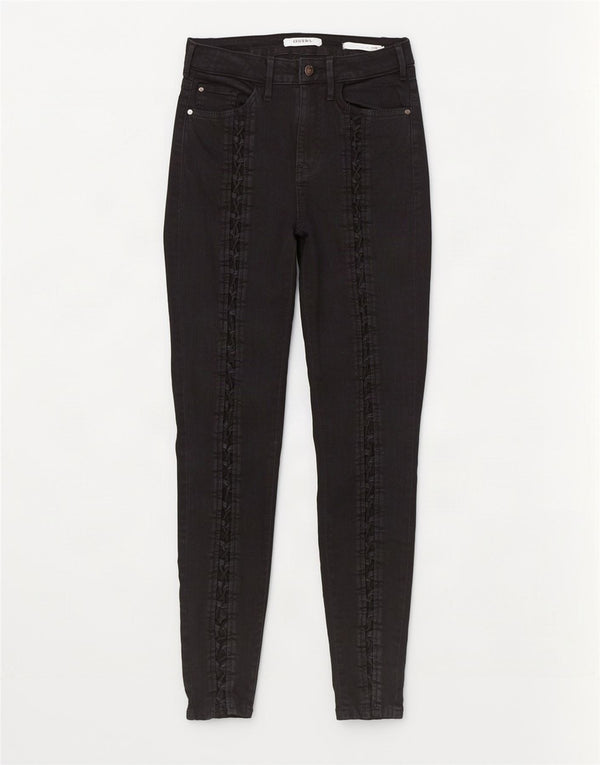 Guess Damen Super High Rise Skinny Jeans W29 L28 Schwarze Baumwolle