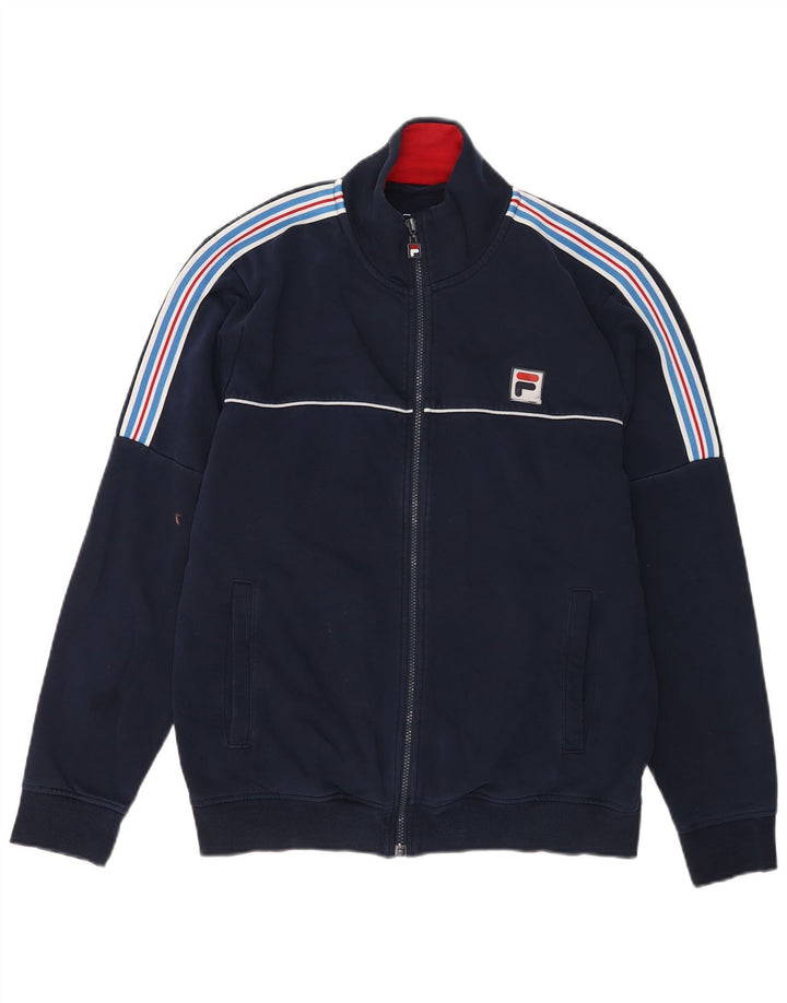 Fila Herren-Trainingsanzug-Top-Jacke, groß, Marineblau gestreift