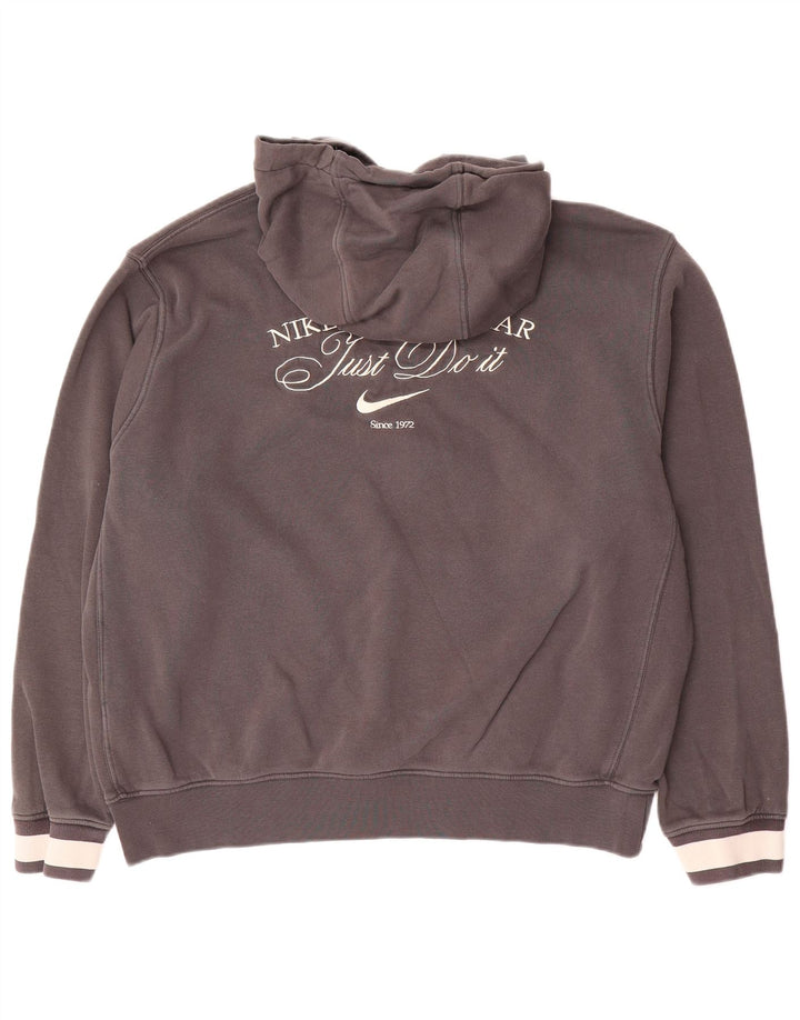 Nike Herren-Kapuzenpullover mit Grafik, groß, graue Baumwolle