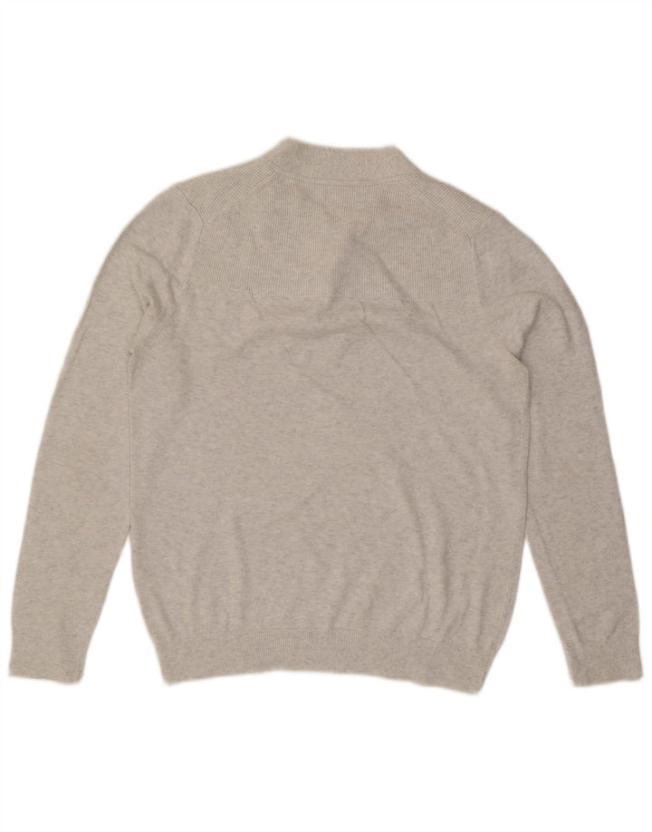 Reiss Herren-Pullover mit V-Ausschnitt, Mittelgrau meliert