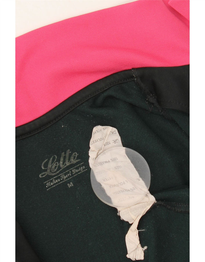 Lotto Damen-Trainingsanzug-Oberteiljacke UK 12 Mittelschwarzes Colourblock-Polyester