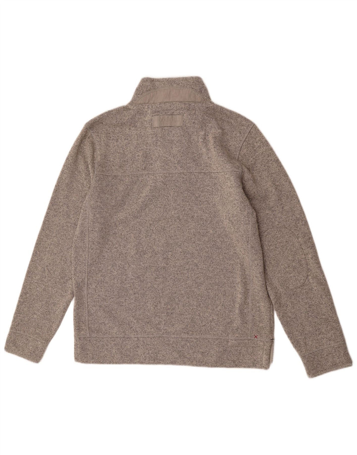 FAT FACE Herren-Sweatshirt „Airlie“ mit Knopfkragen, groß, grau gefleckt