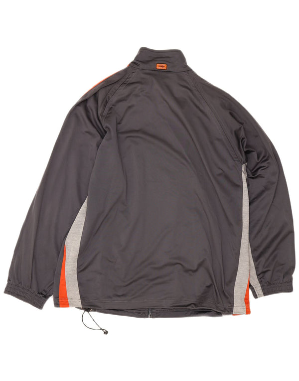 Diadora Herren-Trainingsanzug-Top-Jacke, UK 46 2XL, graues Colourblock-Polyester