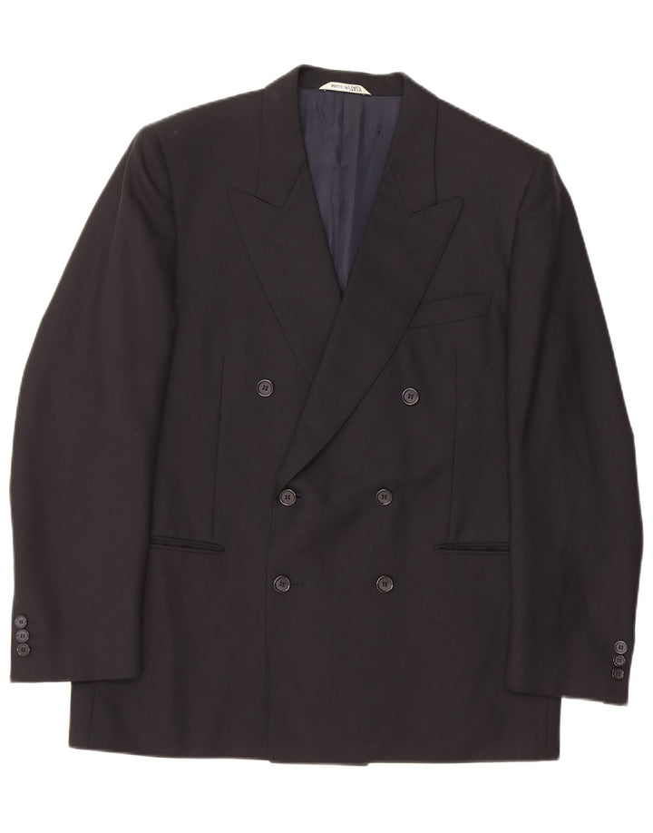 LANVIN Herren-Blazer, zweireihig, EU 50, Größe L, Schwarz, Schurwolle