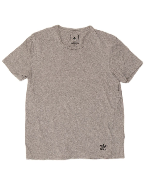 Adidas Herren T-Shirt Top Large Grau meliert Baumwolle