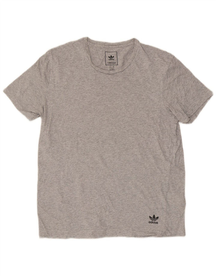Adidas Herren T-Shirt Top Large Grau meliert Baumwolle