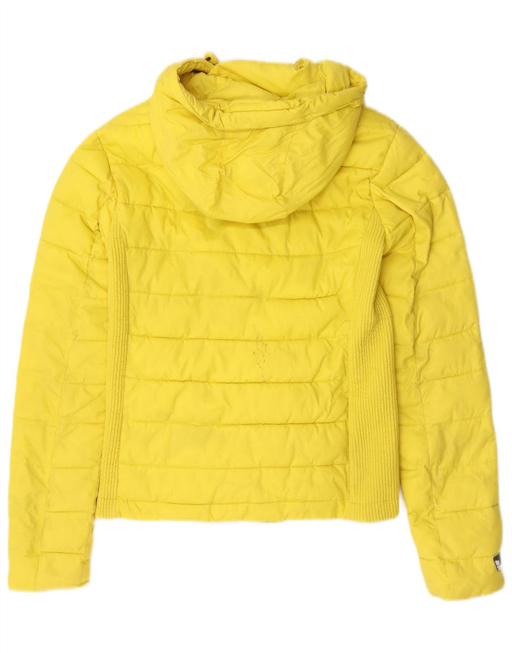 Superdry Wattierte Jacke mit Kapuze für Damen, UK 10, Größe S, Gelb, Polyester