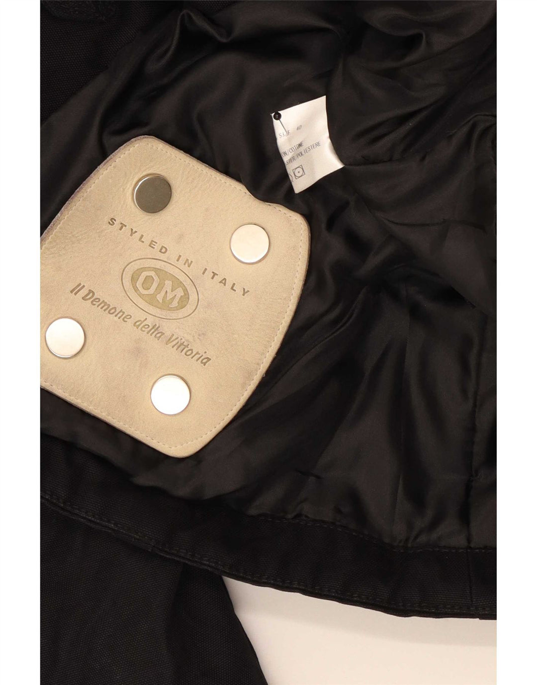Vintage Damen Utility Jacke IT 40 Kleine schwarze Baumwolle