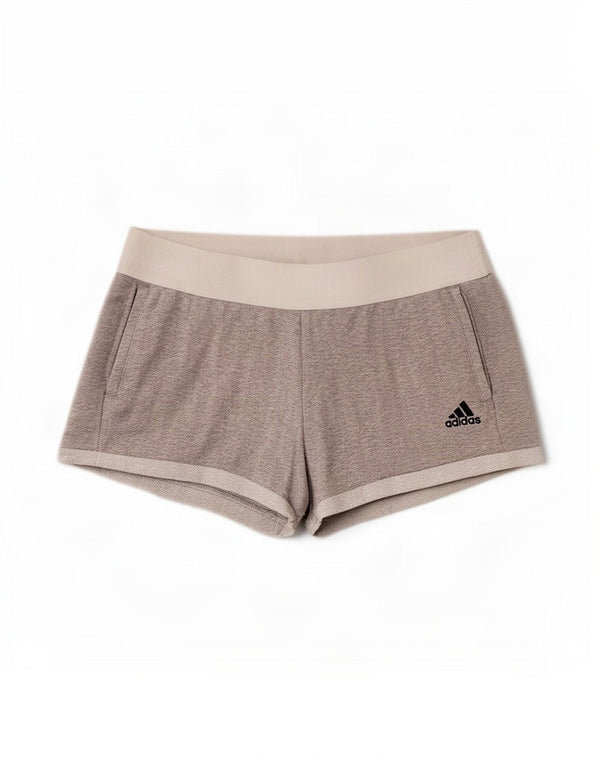 Adidas Damen Graphic Sport Shorts UK 16/18 Große graue Colourblock-Baumwolle
