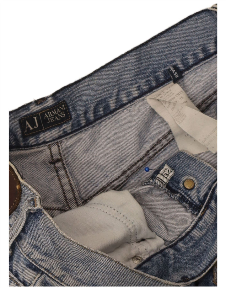 Armani Damen Straight Jeans W34 L33 Blaue Baumwolle