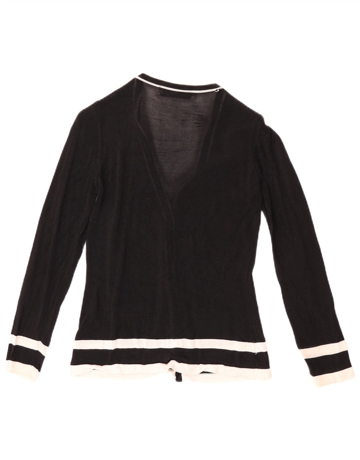 Zara Damen-Cardigan-Pullover UK 12 Medium Black Colourblock Rayon