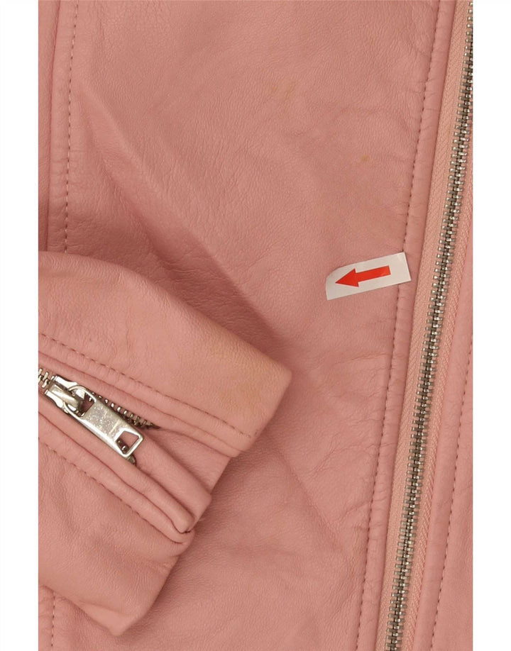 Zara Mädchen-Kunstlederjacke, 13–14 Jahre, rosa Polyester