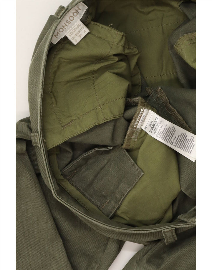 MONSOON Slim Chino-Hose für Damen, UK 8, Größe S, W28, L28, Khaki, Baumwolle