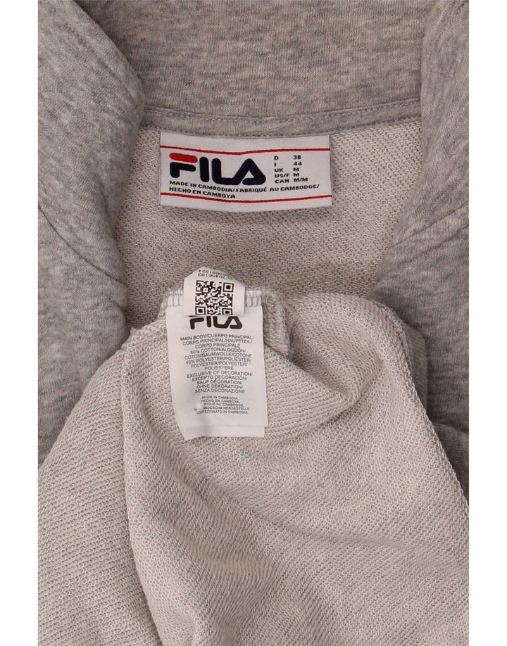 Fila Damen-Trainingsanzug-Top-Jacke, UK 14, mittelgraue Baumwolle