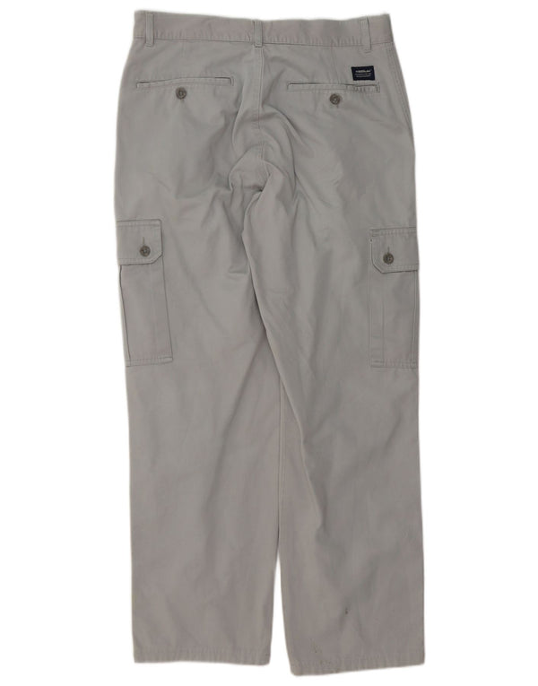 KEEGAN Herren gerade Cargohose IT 48 Medium W32 L30 Grau Baumwolle