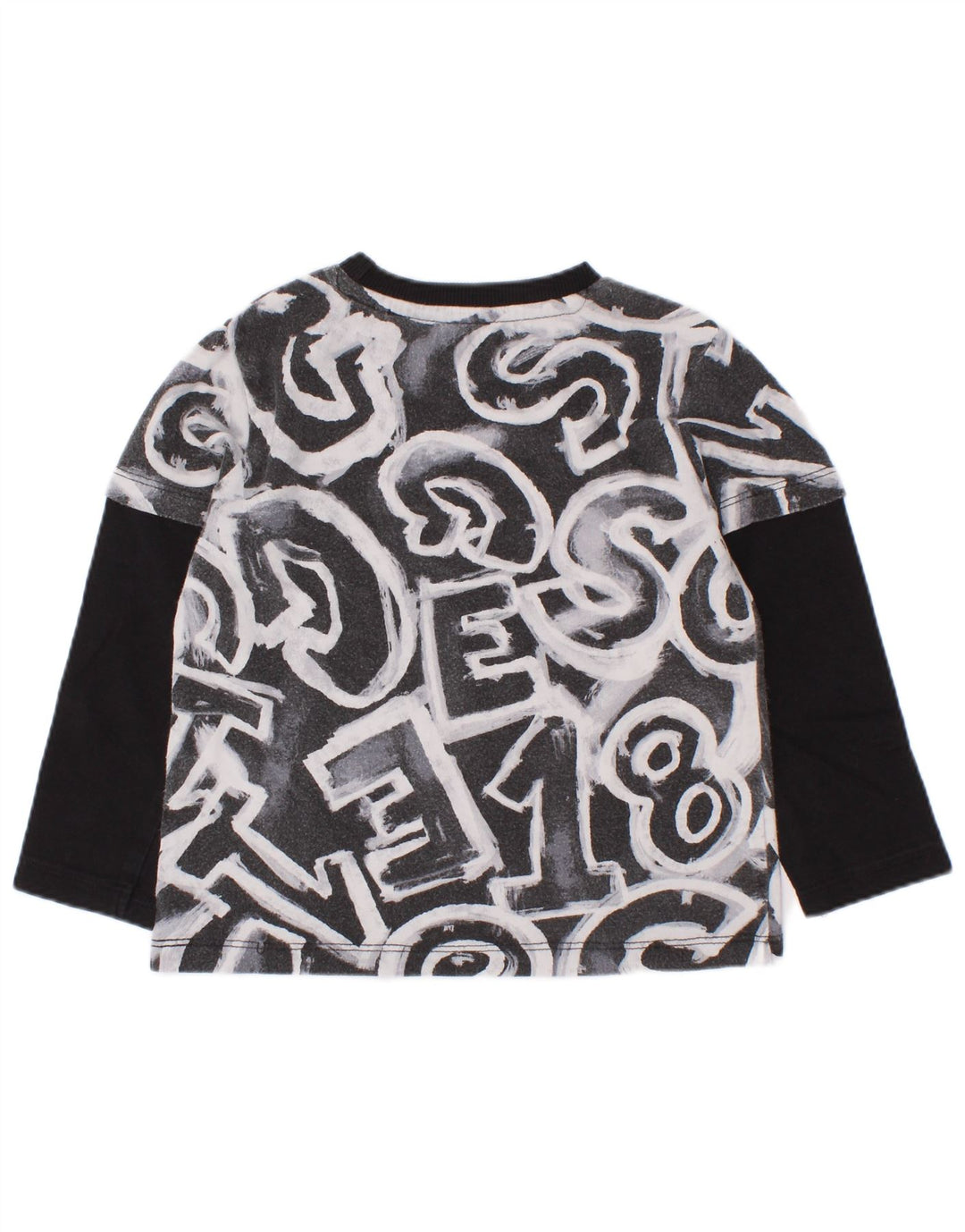 Guess Baby-Jungen-Top mit Grafik, langärmlig, 18–24 Monate, Schwarz