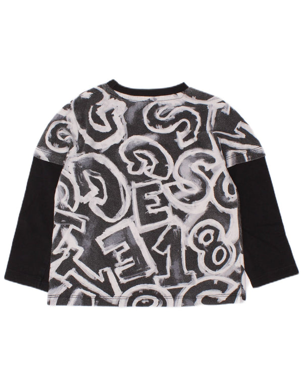 Guess Baby-Jungen-Top mit Grafik, langärmlig, 18–24 Monate, Schwarz