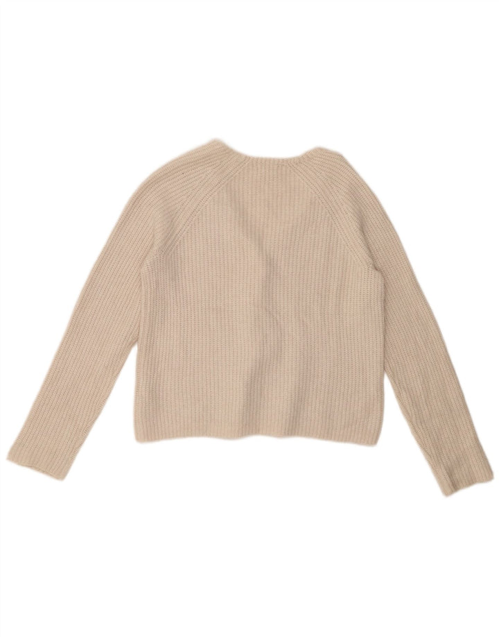 FAT FACE Damen-Cardigan, übergroß, bauchfrei, Gr. 10, Größe S, Weiß, Nylon