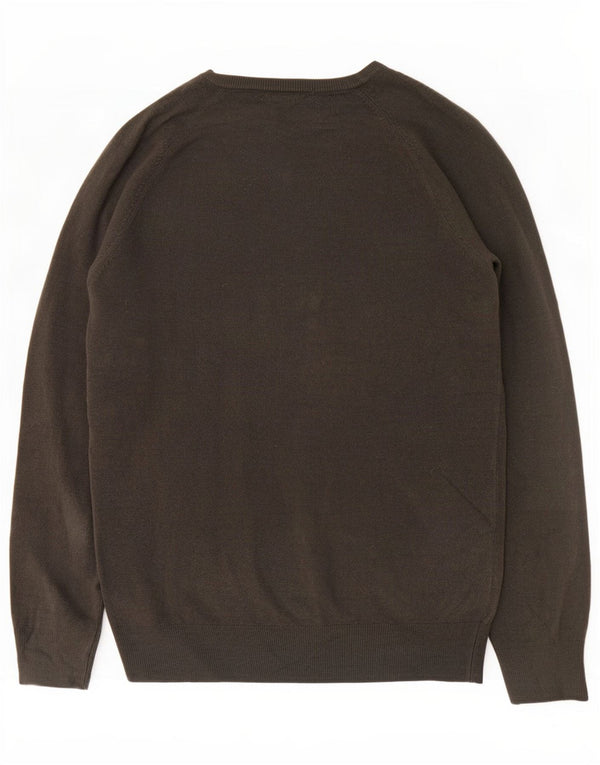 Marks & Spencer Mens V-Neck Jumper Sweater Medium Grey Acrylic