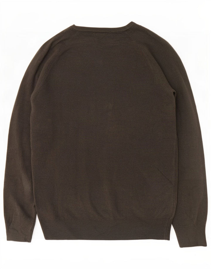 Marks & Spencer Herren-Pullover mit V-Ausschnitt, mittelgraues Acryl