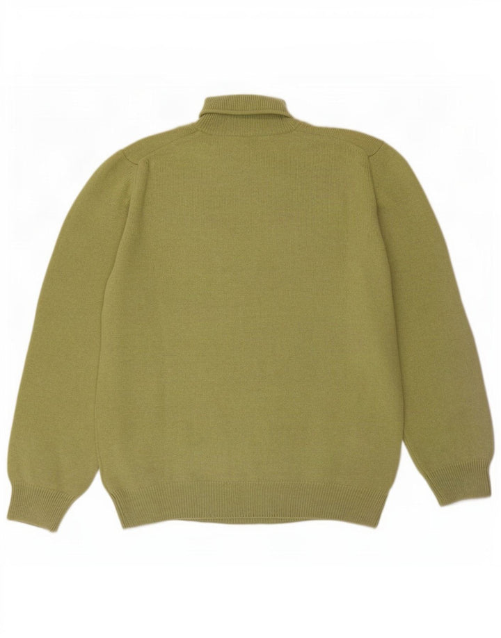 Henry Cottons Herren-Pullover mit Rollkragen, XL, grüne Schurwolle