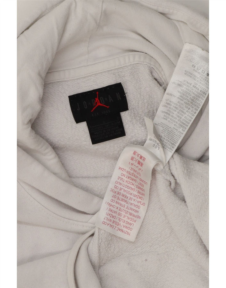 JORDAN Kapuzenpullover für Jungen, 12–13 Jahre, groß, weiße Baumwolle