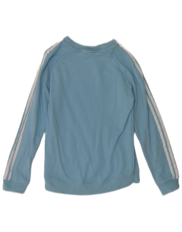 Adidas Damen Sweatshirt Pullover UK 8 Small Blau Baumwolle Sport