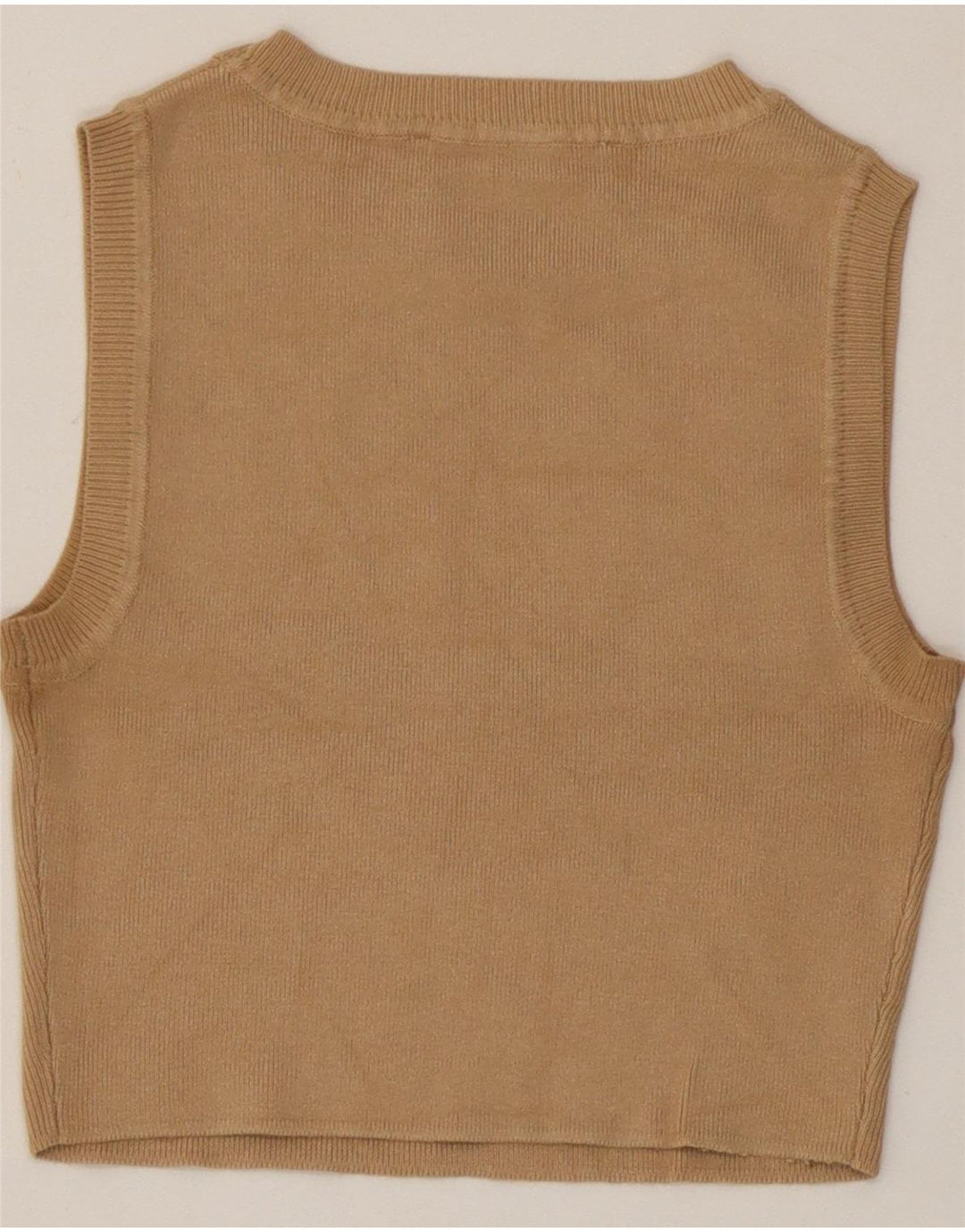 Zara Damen Crop Vest Top UK 10 Small Beige