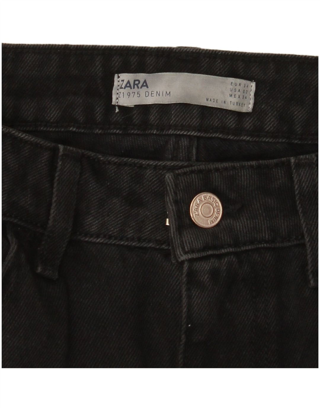 ZARA Damen Tapered Jeans EU 34 2XS W24 L28 Schwarz