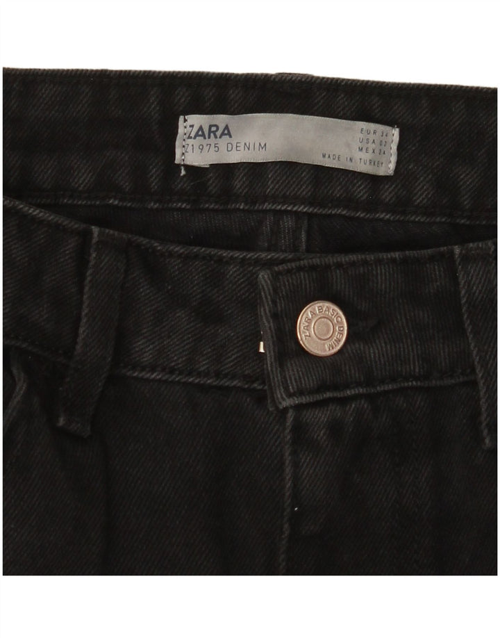 ZARA Damen Tapered Jeans EU 34 2XS W24 L28 Schwarz