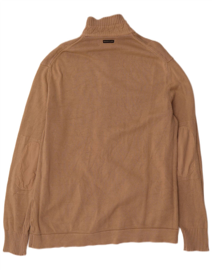 Marlboro Classics Herren-Cardigan-Pullover 2XL Beige Baumwolle