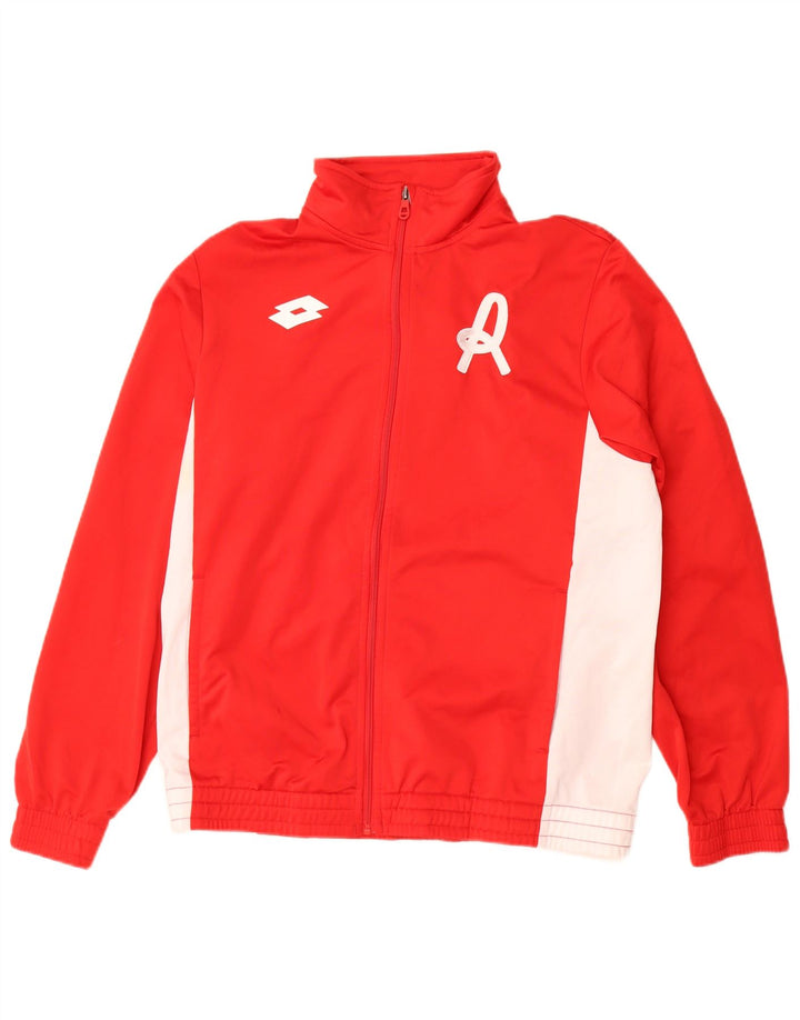Lotto Herren-Trainingsanzugoberteil mit Grafik, Mittelrotes Farbblock-Polyester