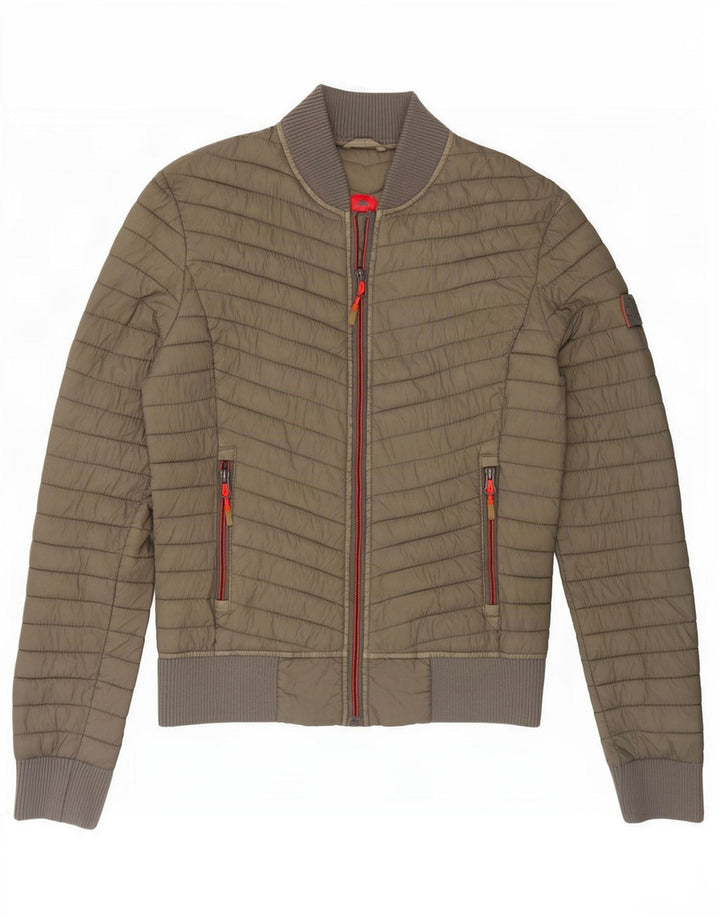 Superdry Damen Wattierte Jacke UK 6 XS Khaki Nylon