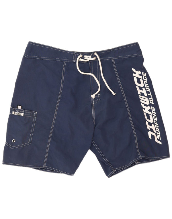 Pickwick Herren-Badeshorts mit Grafik, XL, marineblaues Nylon
